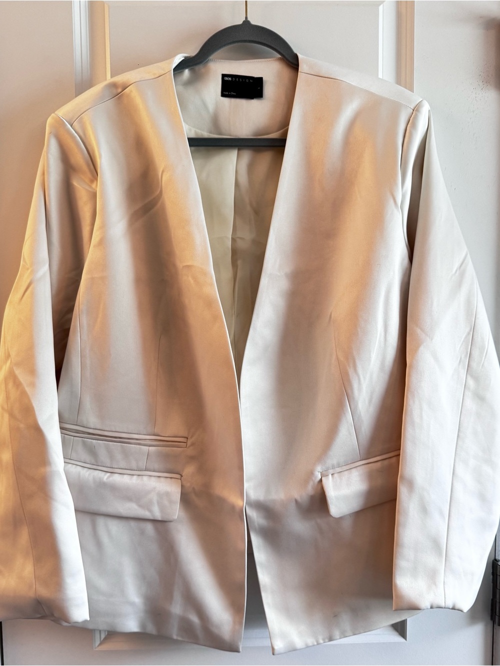 ASOS Satin Collarless Blazer Jacket